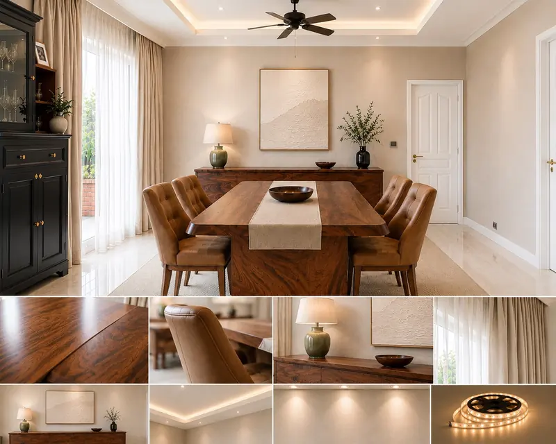 ห้องรับประทานอาหาร & ห้องนั่งเล่นโทนอบอุ่น — 3